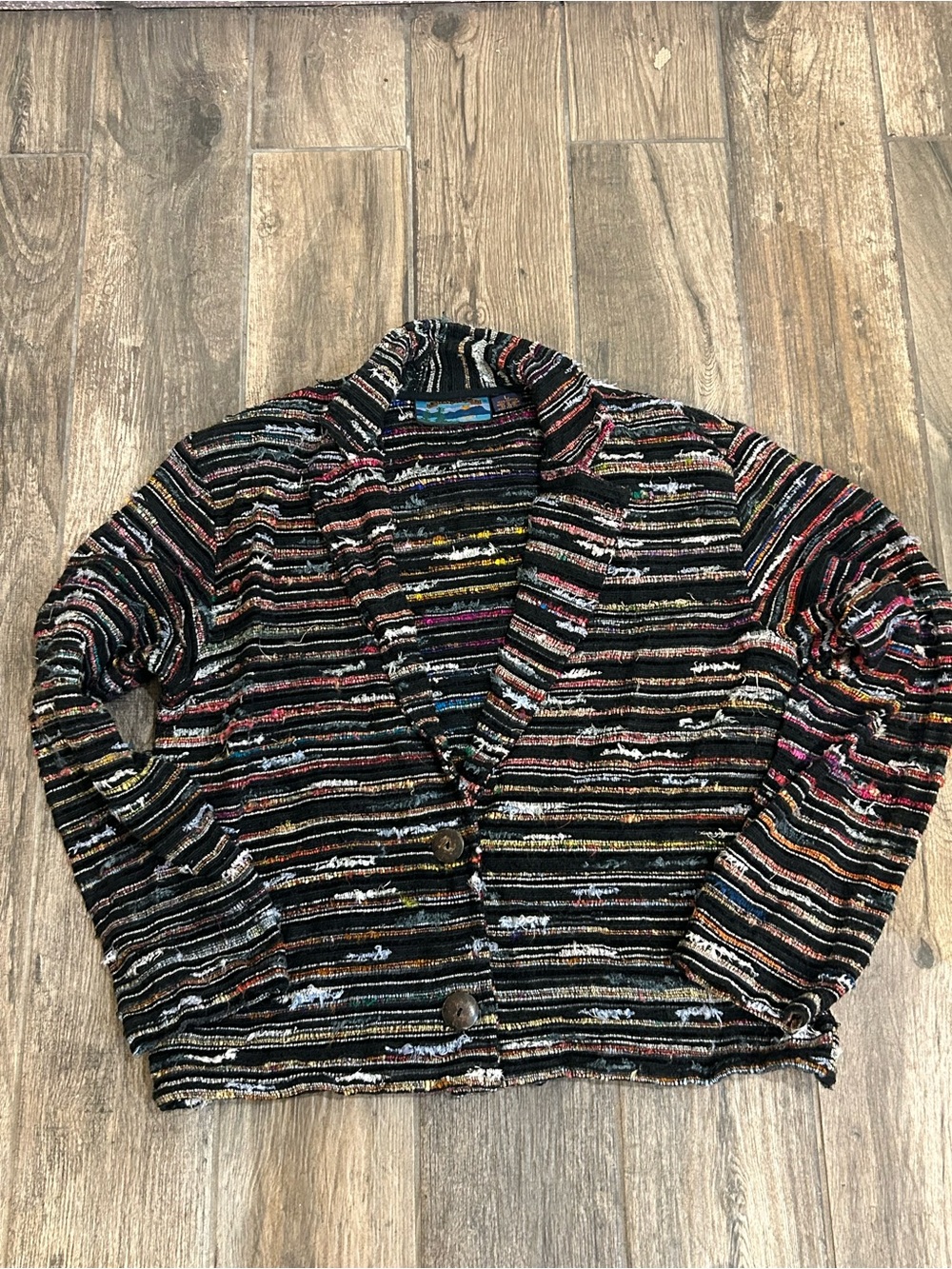 Shaver Lake Multicolor Striped Knit Two Button Blazer Size Large